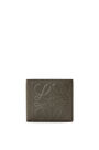 LOEWE Brand bifold wallet in grained calfskin Dark Khaki Green