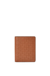 LOEWE Repeat compact zip wallet in embossed calfskin Tan