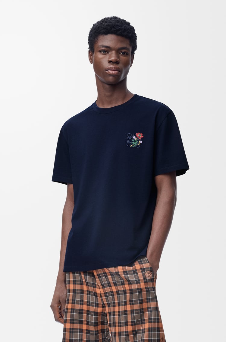 LOEWE Camiseta de corte holgado en algodón Azul Marino Oscuro