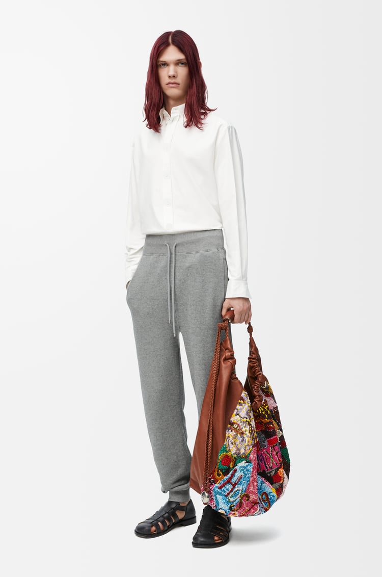 LOEWE Sweatpants in cotton and cashmere Lead Grey