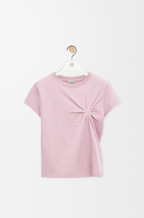 LOEWE Small fit T-shirt in cotton and viscose Pink plp_rd