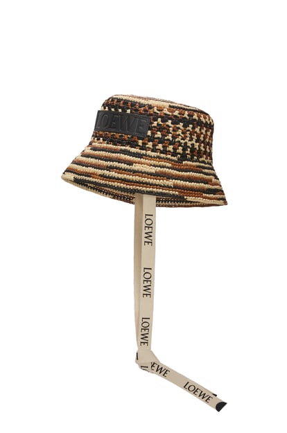 LOEWE Sombrero de pescador en rafia Natural/Dorado Miel/Negro plp_rd