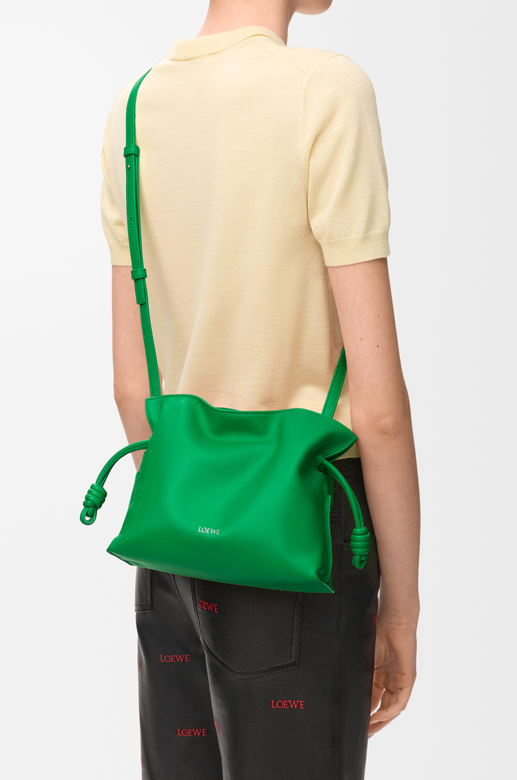 LOEWE Mini Flamenco clutch in nappa calfskin Clover Green