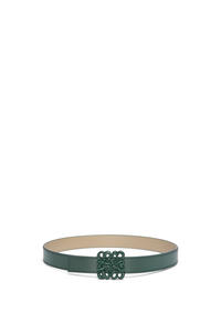 LOEWE Cinturón reversible en suave piel de ternera con anagrama Khaki Vintage/Verde Arcilla