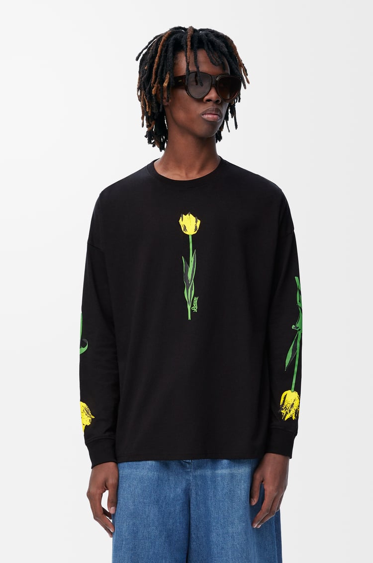 LOEWE Long sleeve T-shirt in cotton Black