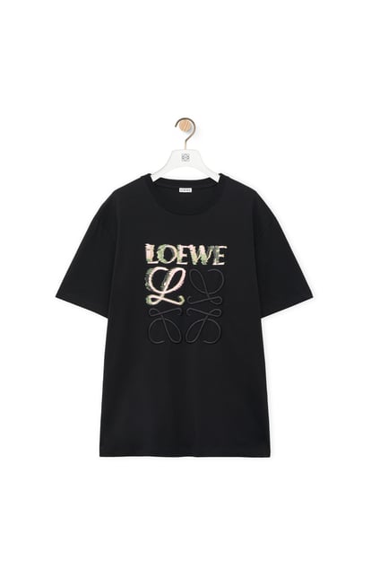 LOEWE 棉質寬鬆版型 T 恤 黑色/多色 plp_rd