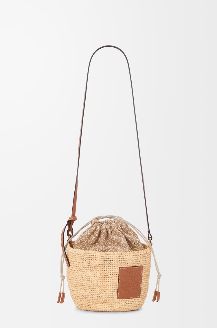 LOEWE Pochette bag in raffia and calfskin Natural/Tan