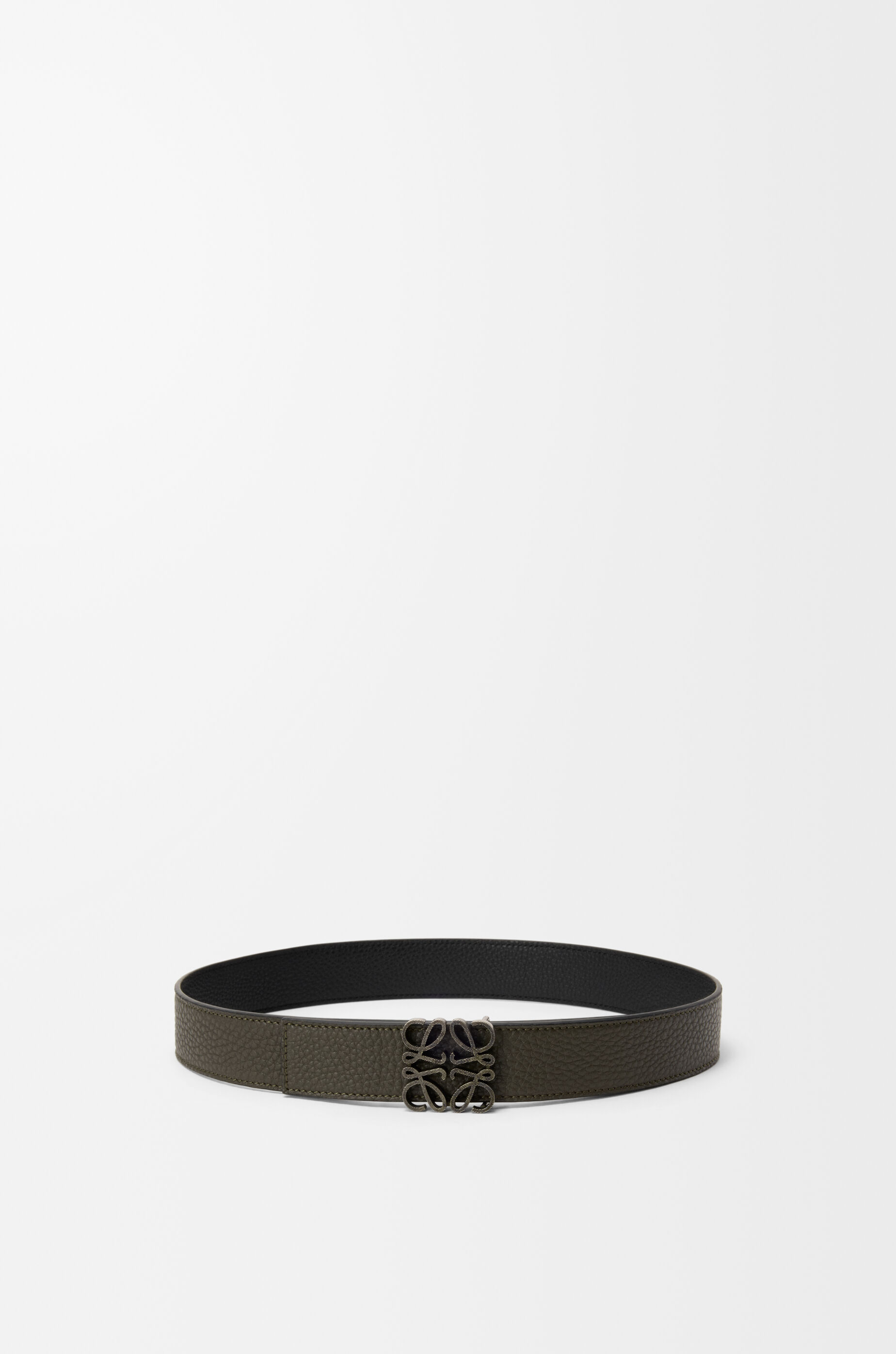 Reversible Anagram belt in supple grained calfskin Green - LOEWE