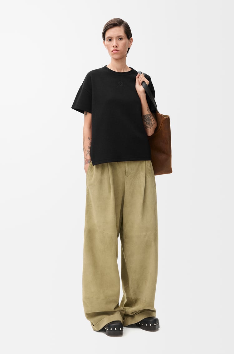 LOEWE Camiseta asimétrica en mezcla de algodón Negro