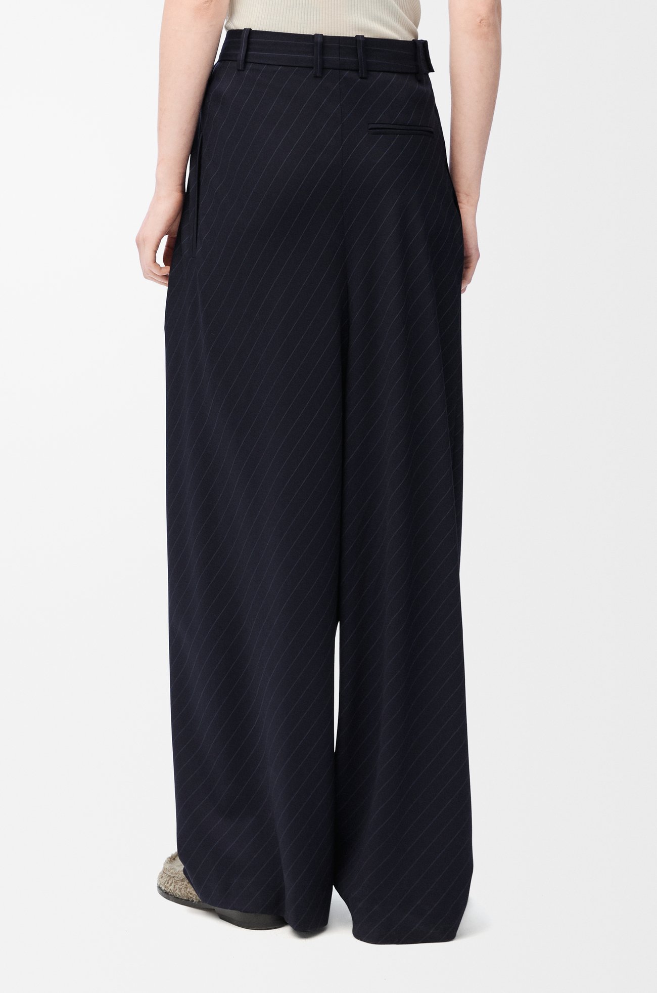 LOEWE Draped trousers in wool Navy/Grey plp_rd