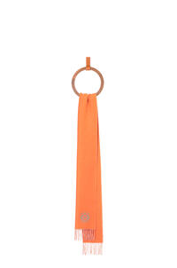 LOEWE バイカラー スカーフ (ウール&カシミヤ) オレンジ/ホワイト