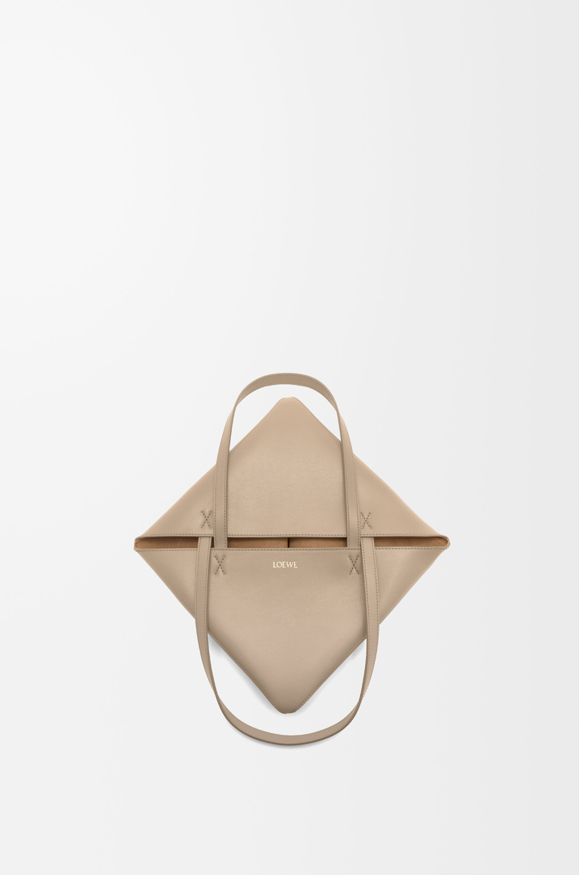 Medium Puzzle Fold tote in shiny calfskin Beige - LOEWE