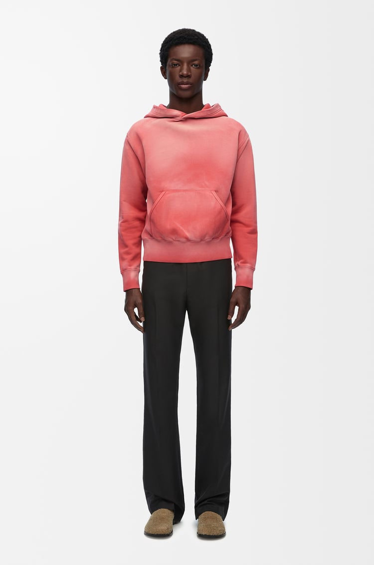 LOEWE Sudadera con capucha de corte ajustado en algodón Rosa