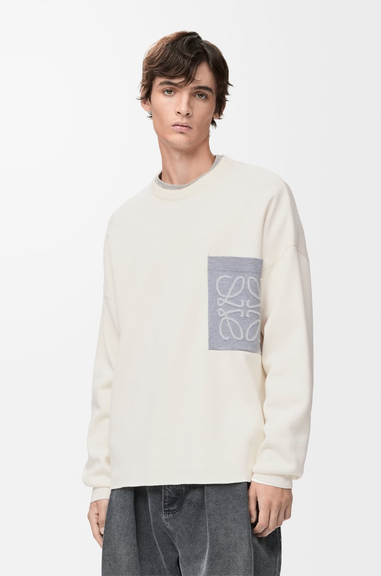 Anagram pocket sweater in cotton blend