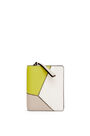 LOEWE Puzzle compact zip wallet in classic calfskin Lime Yellow/Light Oat