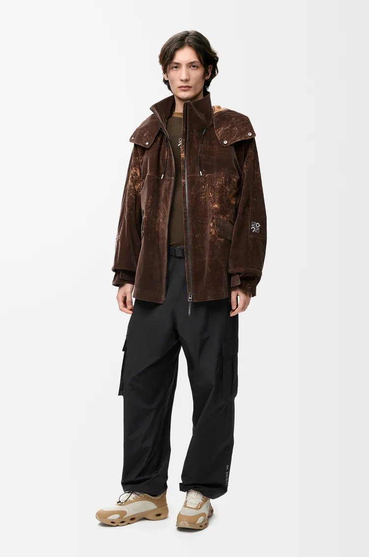LOEWE 植绒科技面料夹克 巧克力棕