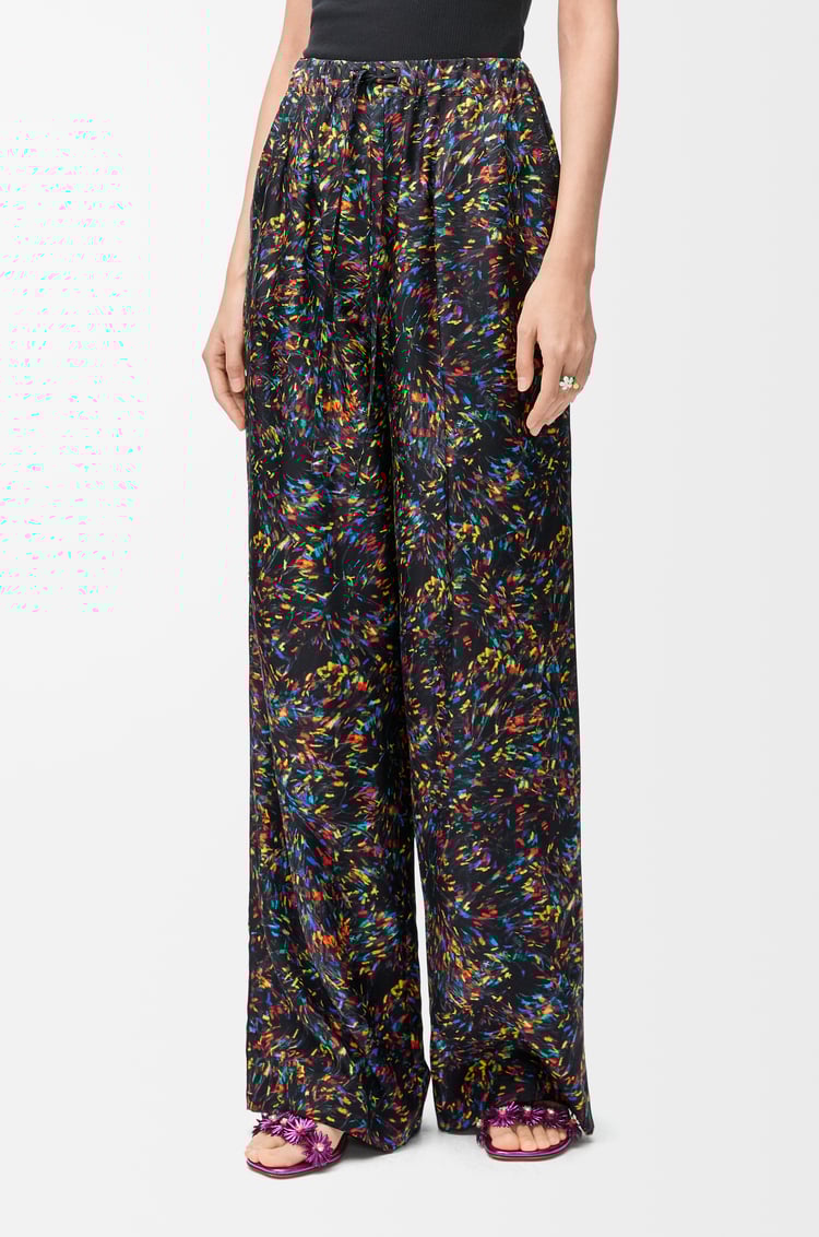 LOEWE Pyjama trousers in silk Black/Multicolor