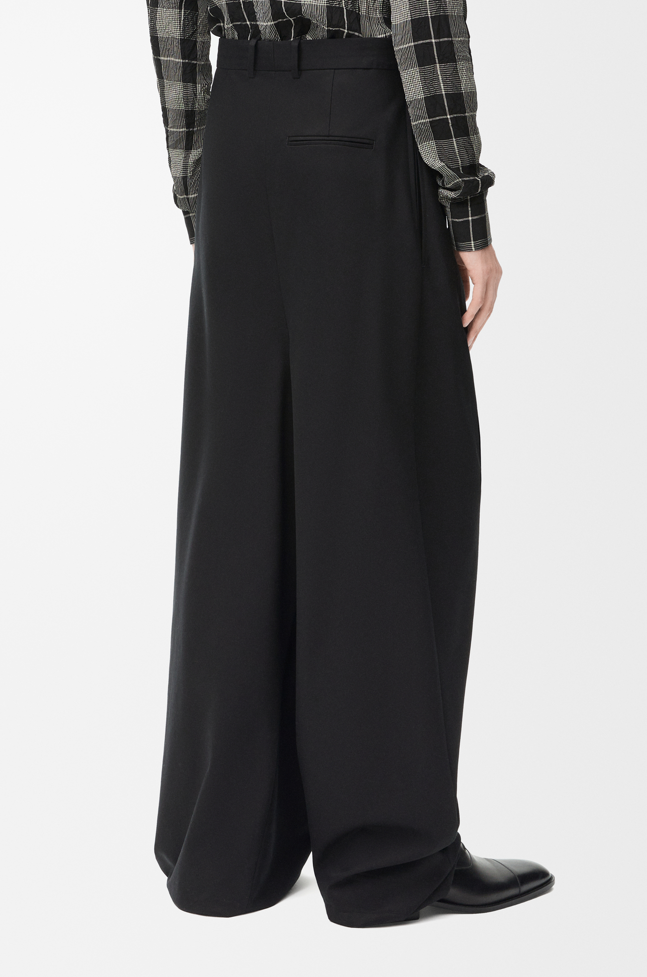 LOEWE Draped trousers in cotton and silk Black