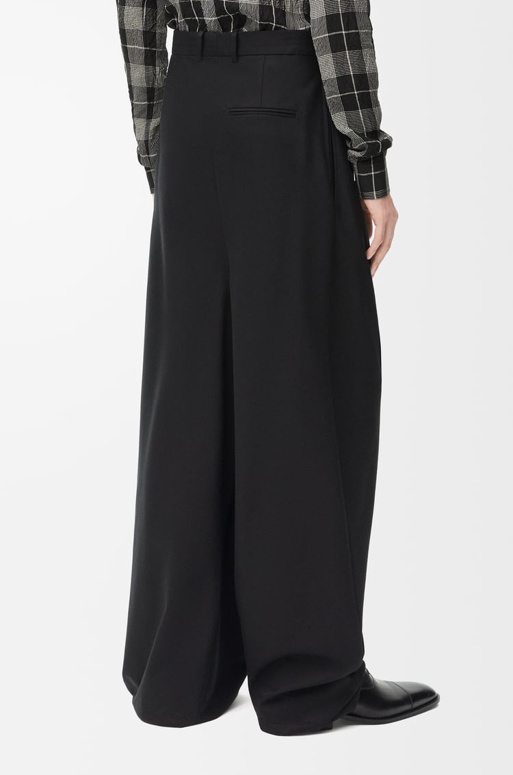 LOEWE Pantalón drapeado en algodón y seda Negro