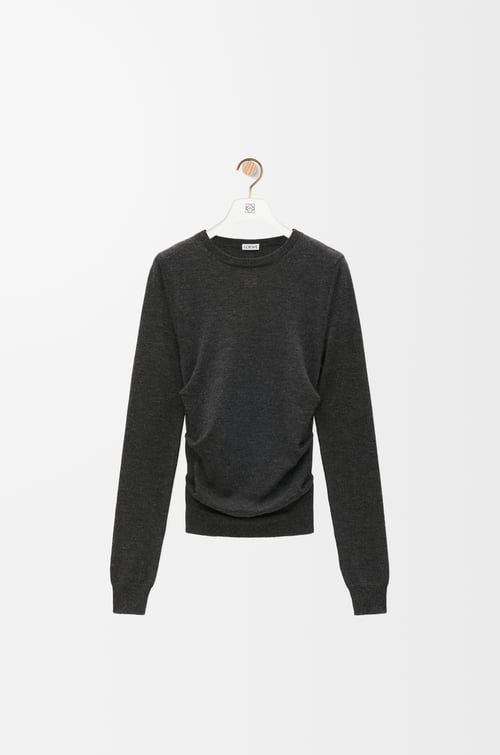 LOEWE Draped sweater in cashmere and silk Anthracite