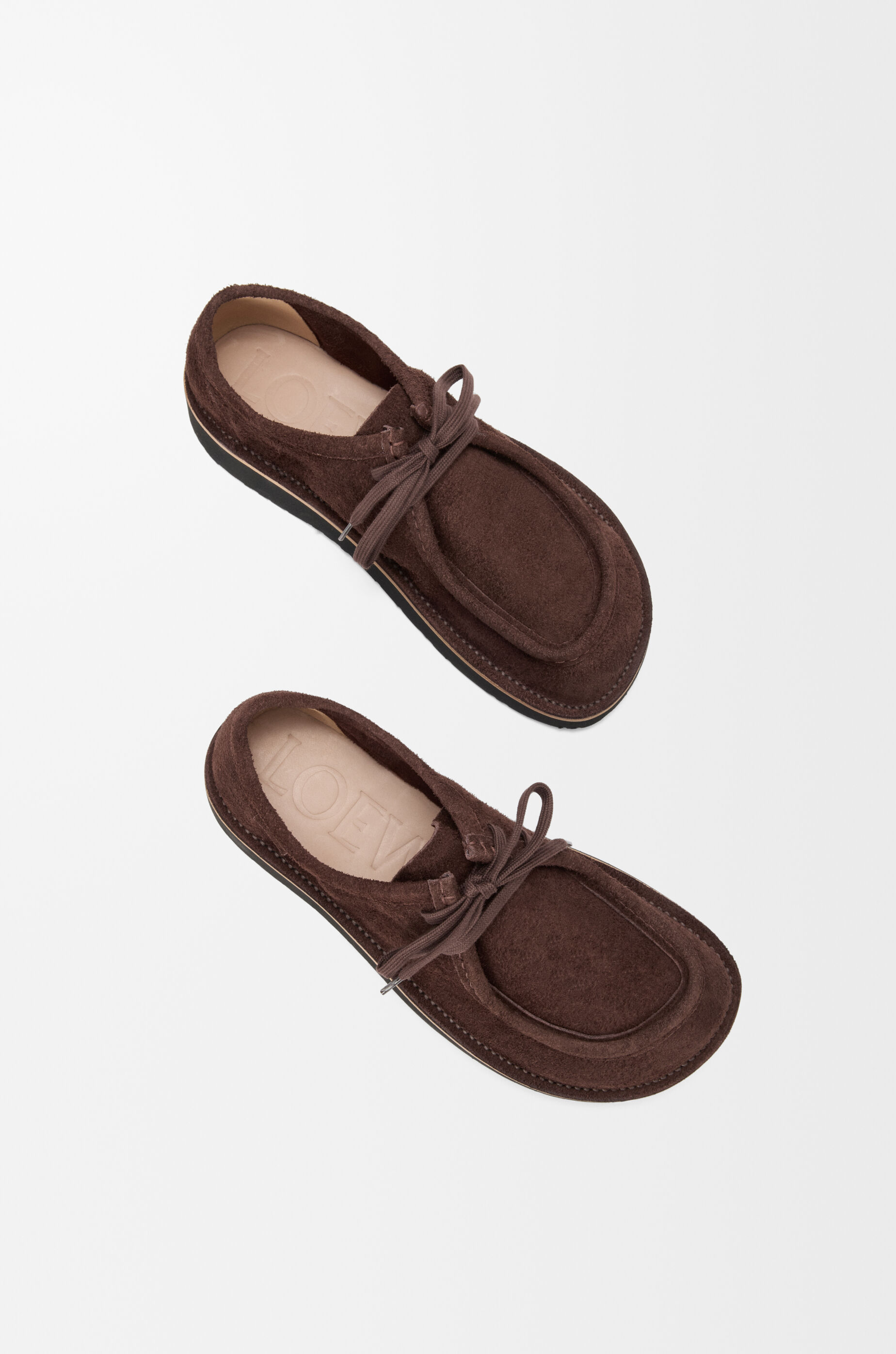 Faro lace-up in suede calfskin Brown - LOEWE