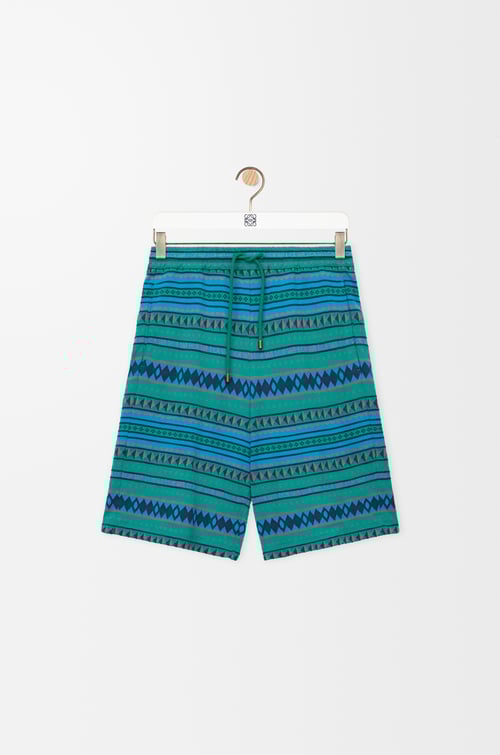 LOEWE Shorts in cotton Blue/Multicolor