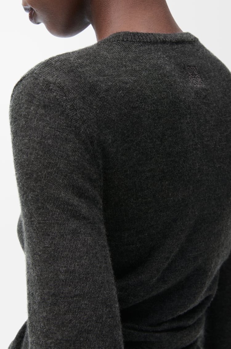 LOEWE Draped cardigan in cashmere and silk Anthracite