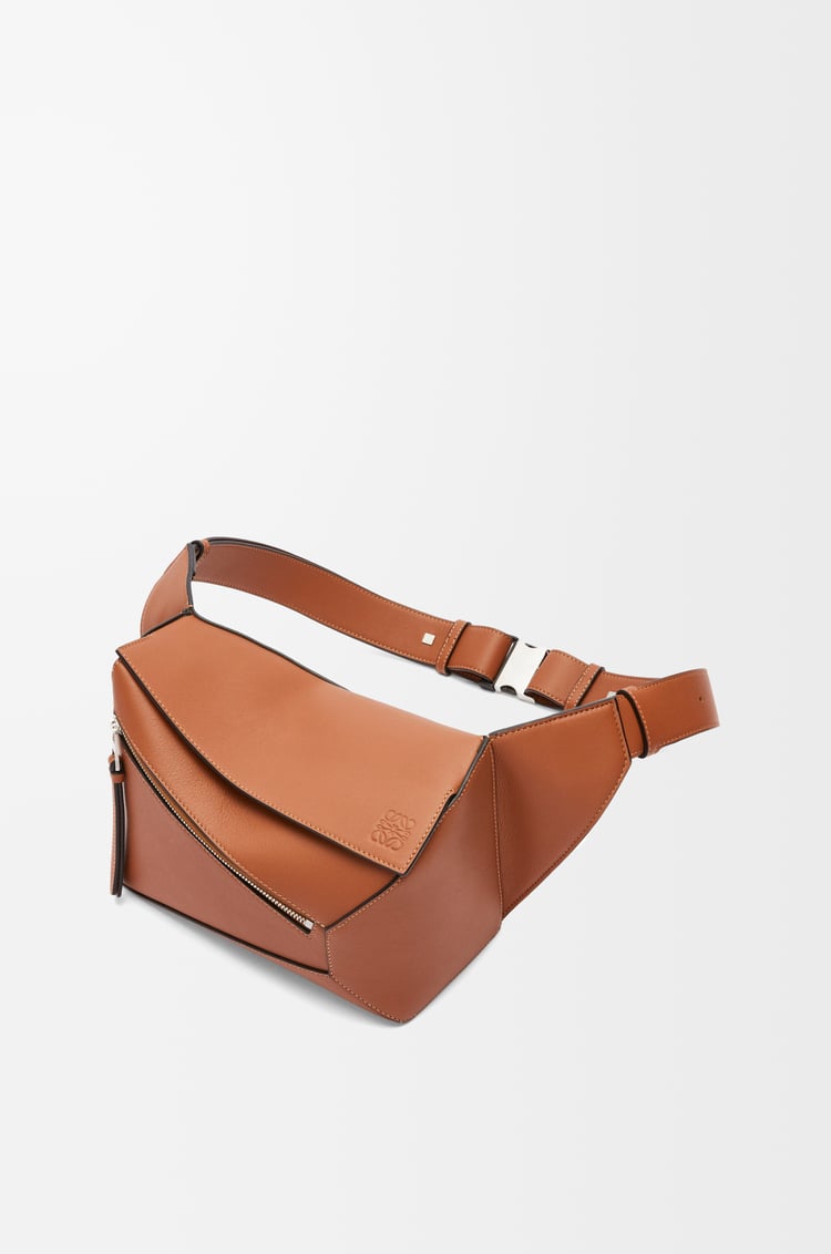 LOEWE Small Puzzle bumbag in classic calfskin Tan