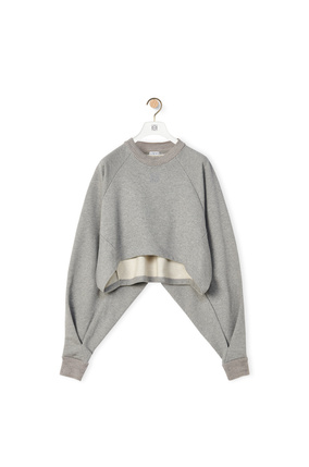 LOEWE Anagram cropped sweatshirt in cotton Grey Melange