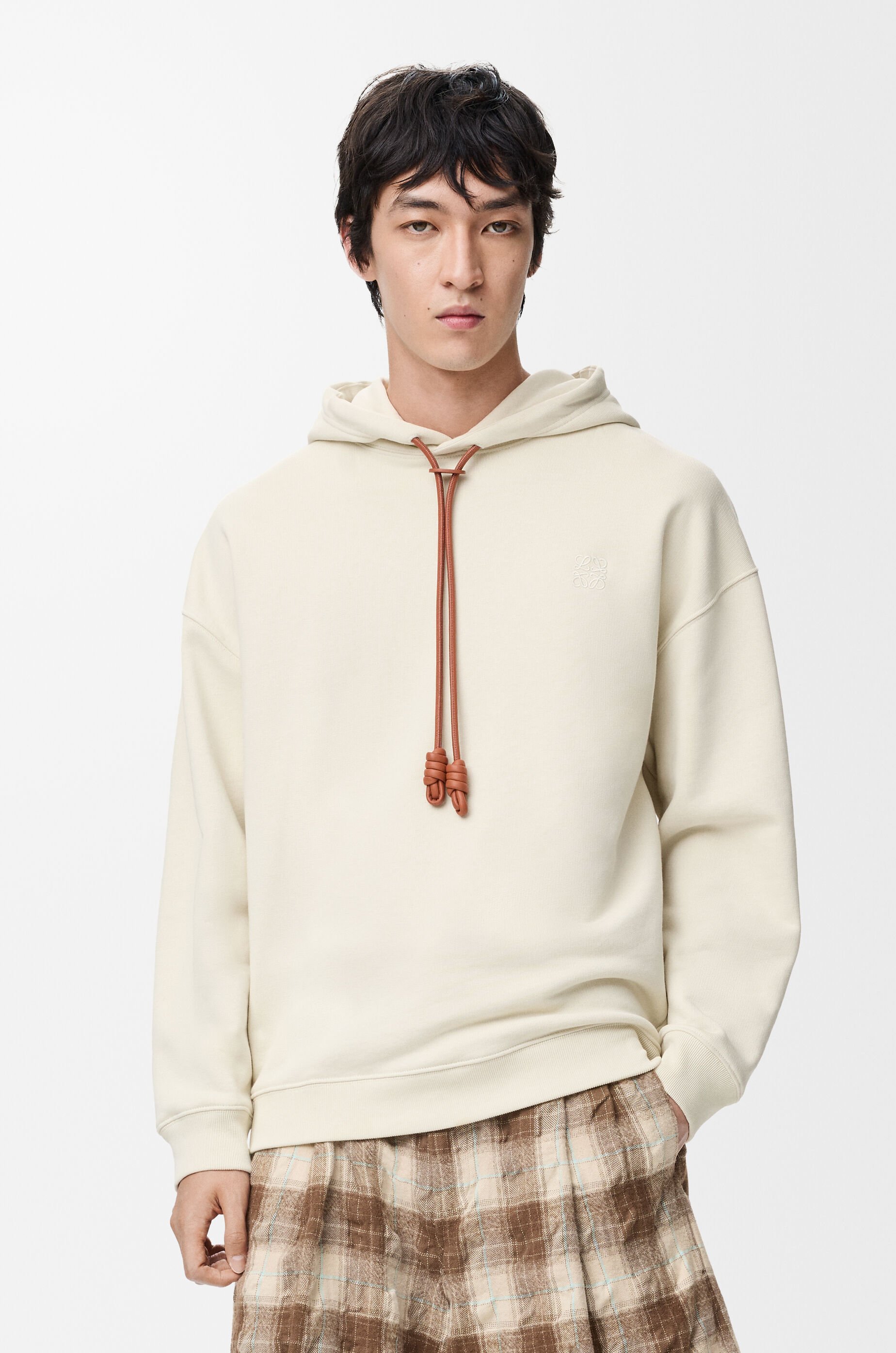 릴랙스 핏 후디 - 코튼 베이지 - LOEWE