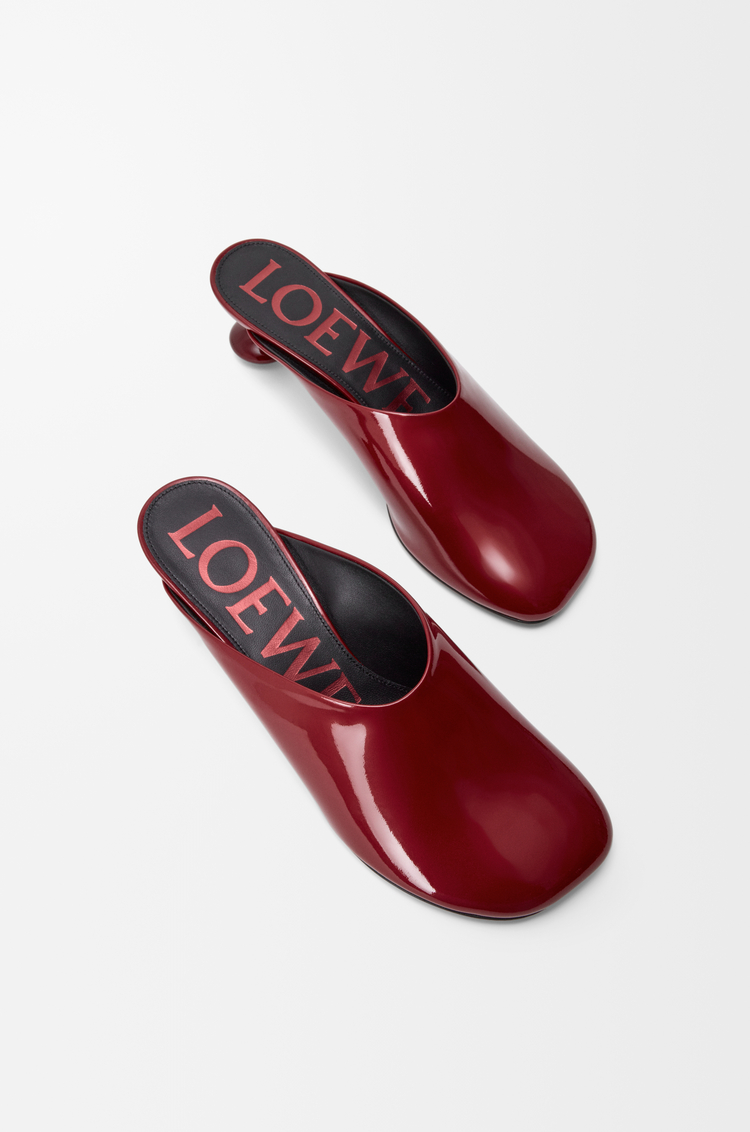 LOEWE Toy mule in soft patent lambskin Dark Red