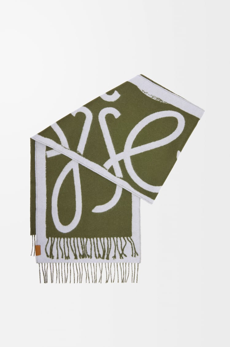 LOEWE Bufanda en lana y cashmere Azul Claro/Verde
