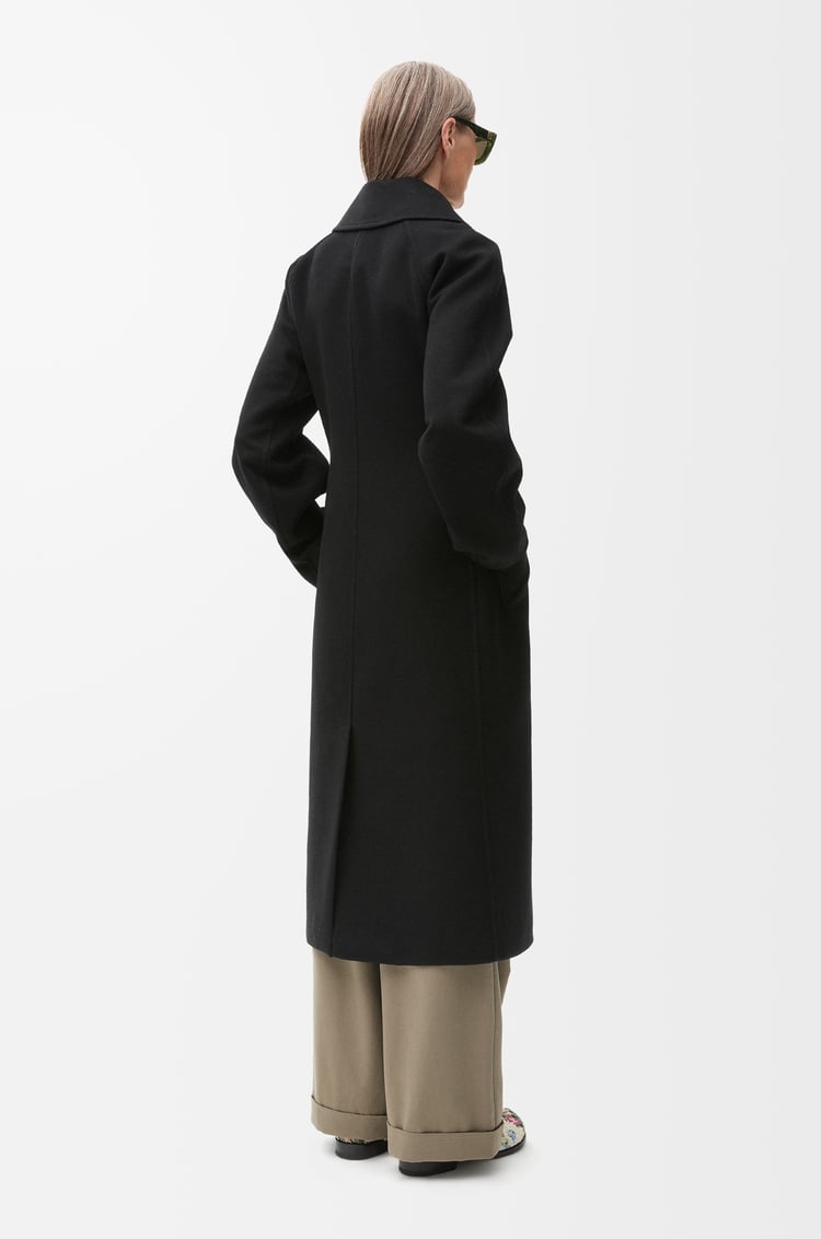 LOEWE Double-breasted coat in wool and cashmere Black