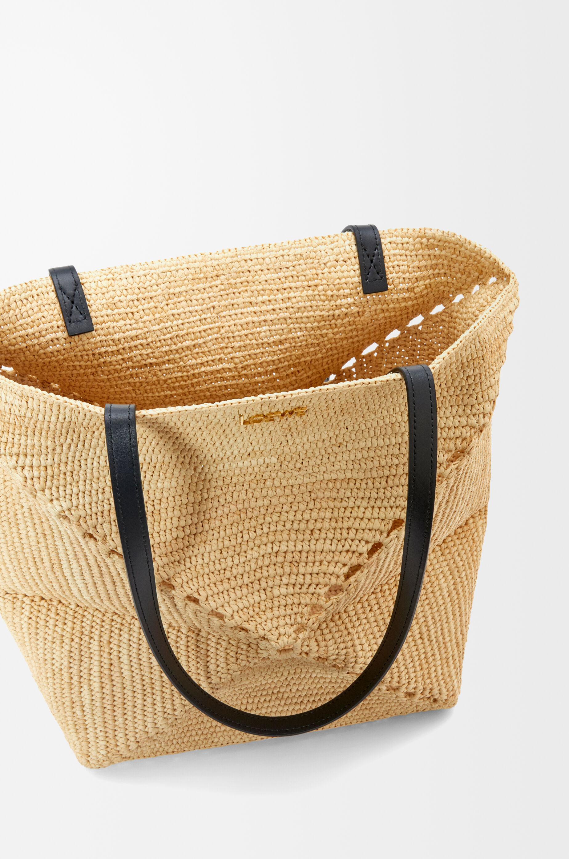 LOEWE Puzzle Fold Tote in raffia Natural