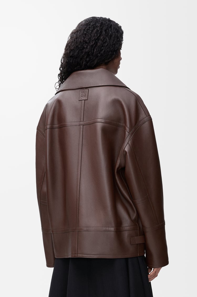 LOEWE Chaqueta de aviador en piel napa de cordero Marrón Chocolate