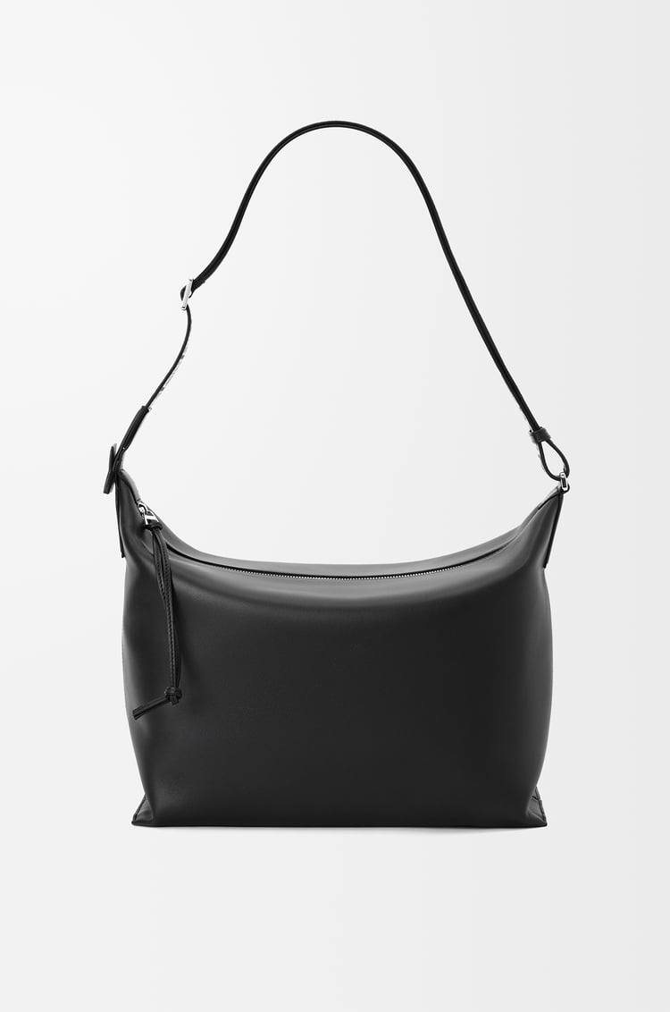 LOEWE Cubi crossbody bag in supple smooth calfskin and jacquard Black