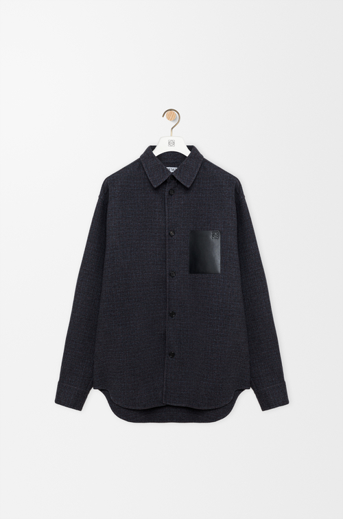 LOEWE Overshirt in wool blend Dark Navy Blue