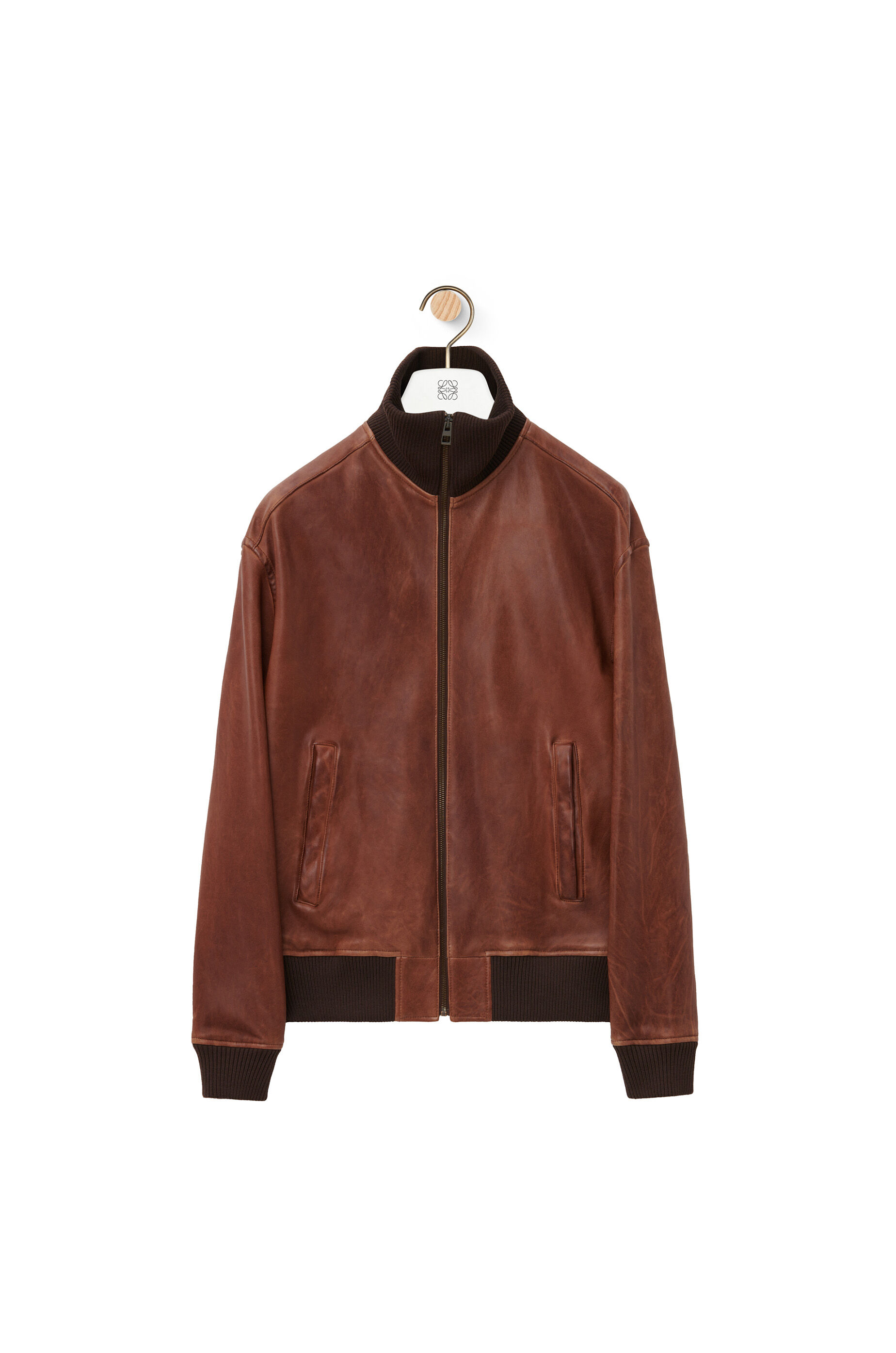 Zip up jacket in nappa lambskin Washed Black LOEWE