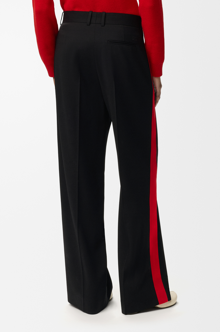 LOEWE Trousers in viscose and wool blend Black/Red