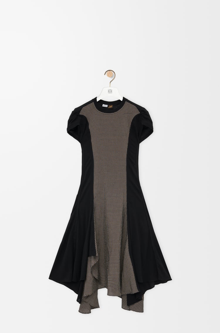 LOEWE Vestido en mezcla de viscosa y lino Negro/Multicolor