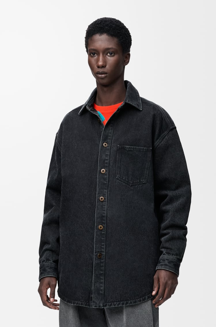 LOEWE Sobrecamisa Anagram en denim Negro