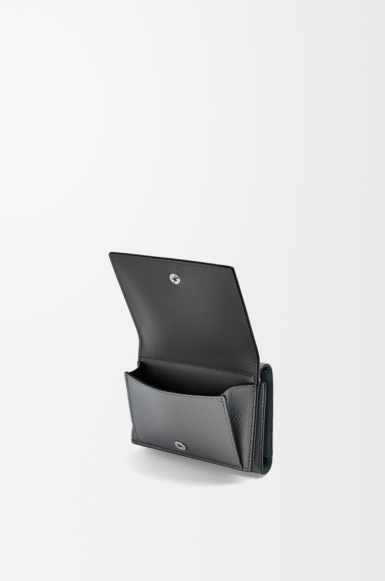 LOEWE 柔软粒面牛皮革三折钱包 煤灰色