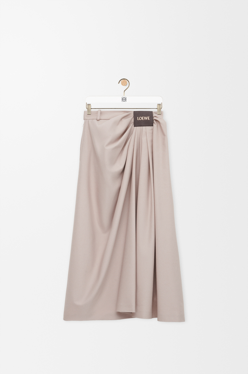 LOEWE 棉質和真絲垂墜裙 淺粉紅
