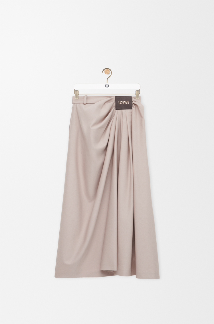 LOEWE 棉質和真絲垂墜裙 淺粉紅