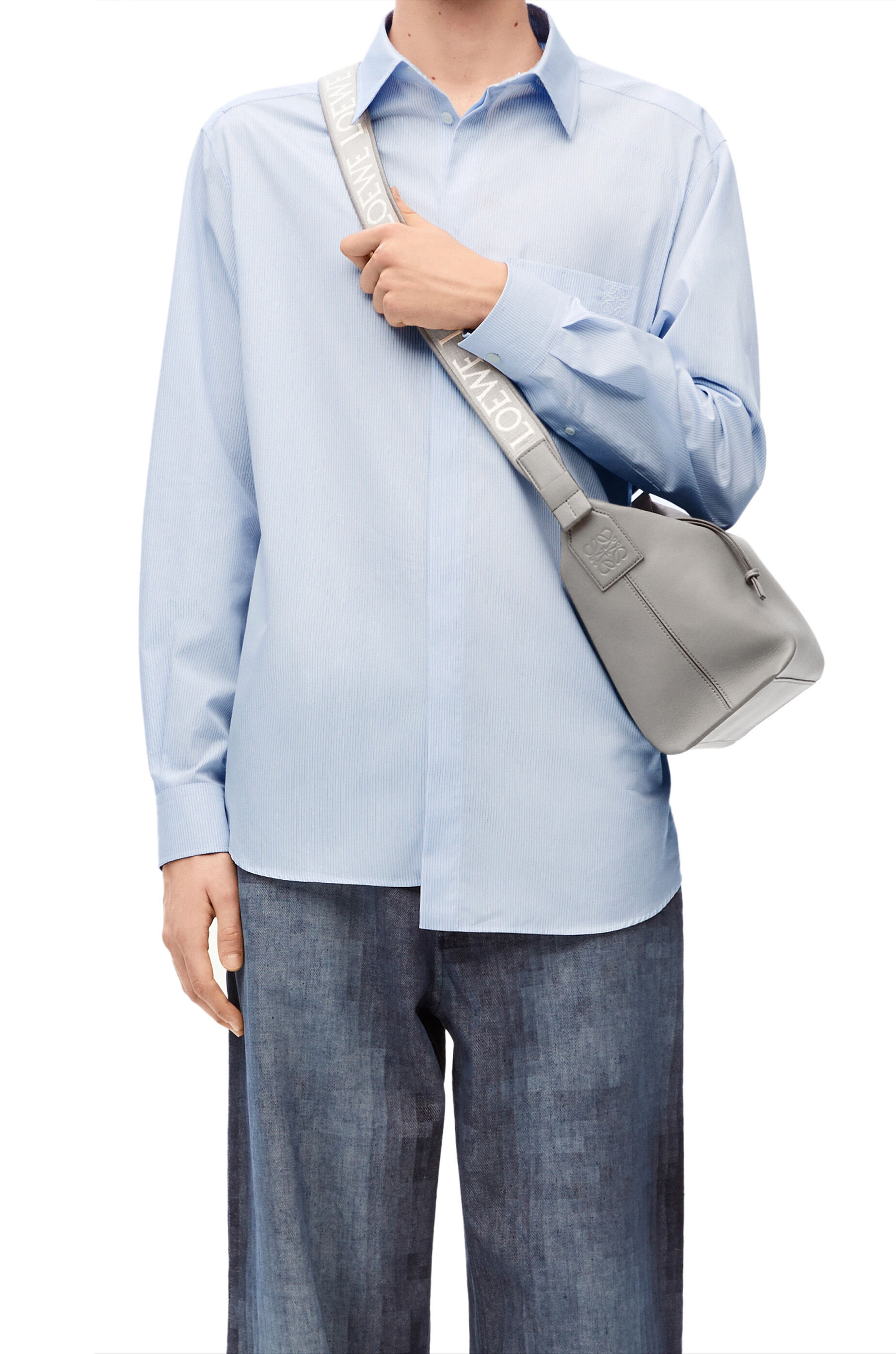 Small big bag with long strap in smooth calfskin store