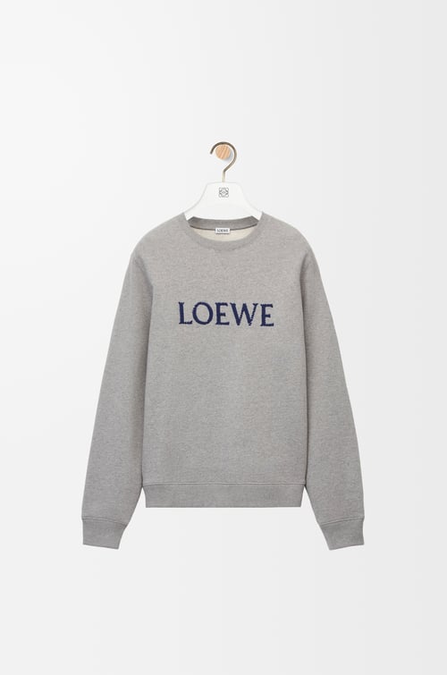 LOEWE Regular fit sweatshirt in cotton Grey Melange