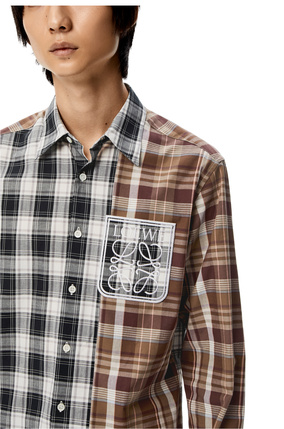 LOEWE Patchwork check shirt in cotton Brown/Multicolor plp_rd