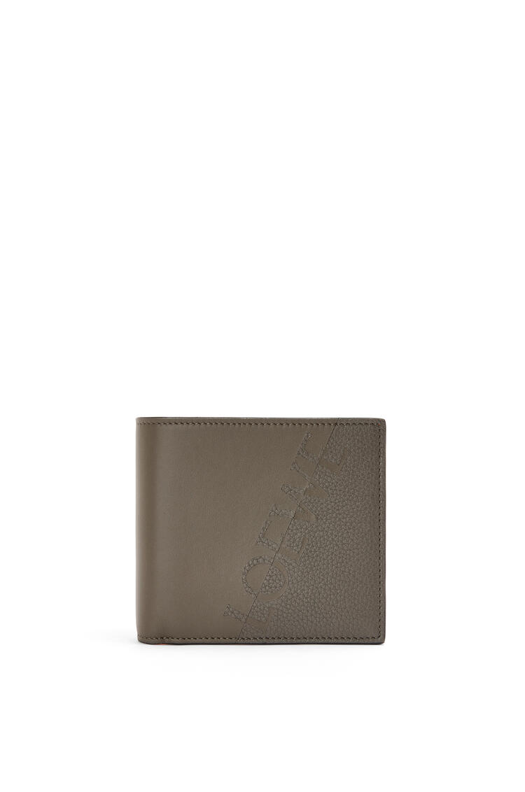 LOEWE Signature bifold coin wallet in calfskin Khaki Green/Orange