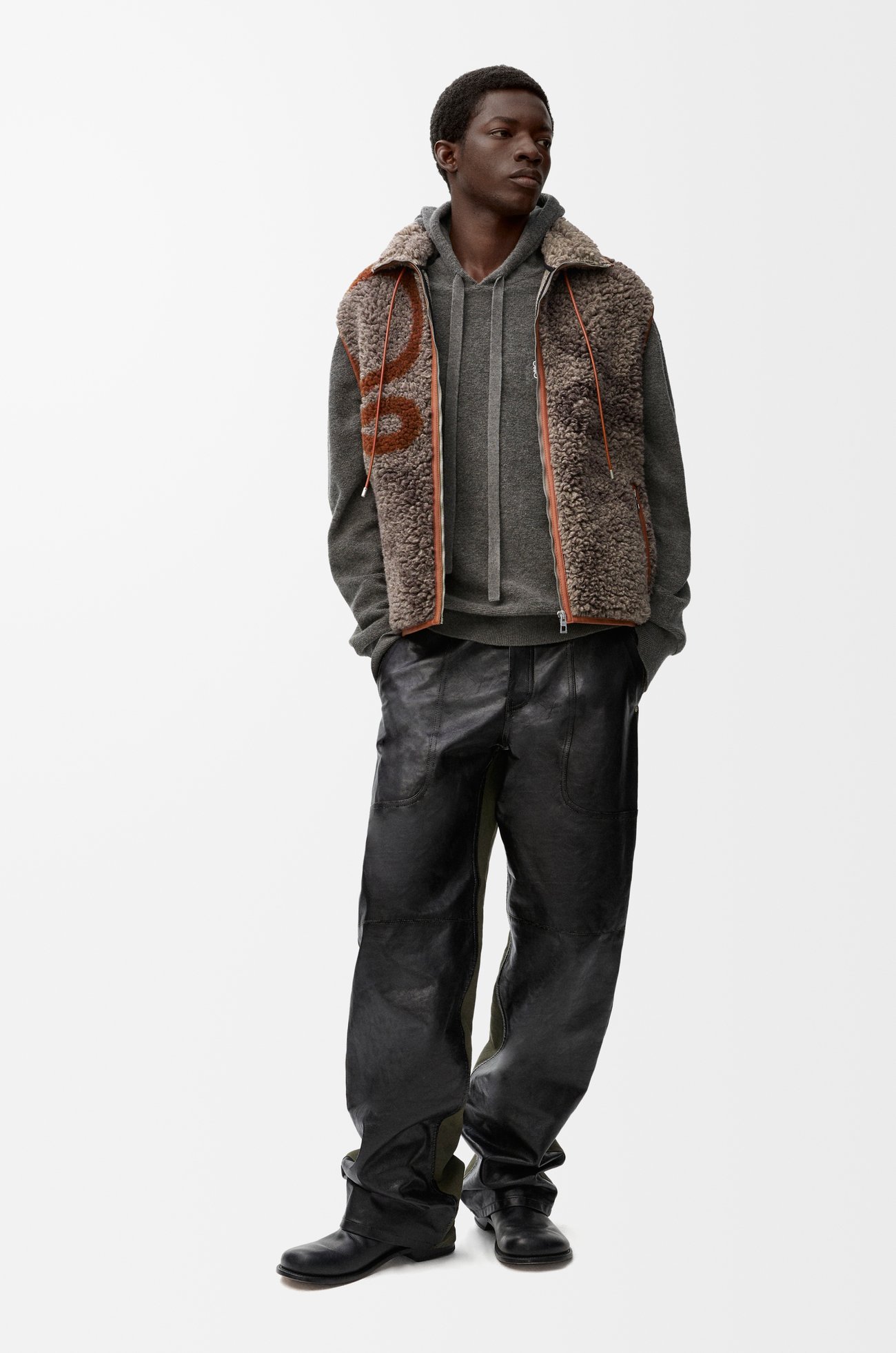 LOEWE Vest in wool blend Beige/Khaki Green