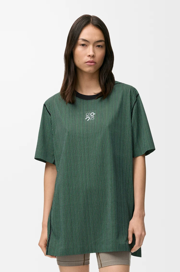 LOEWE Active T-shirt in technical jersey Green/Black